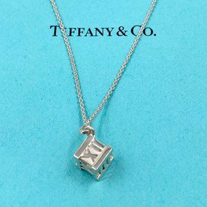 Authentic Tiffany & Co 925 Silver Atlas Cube Necklace